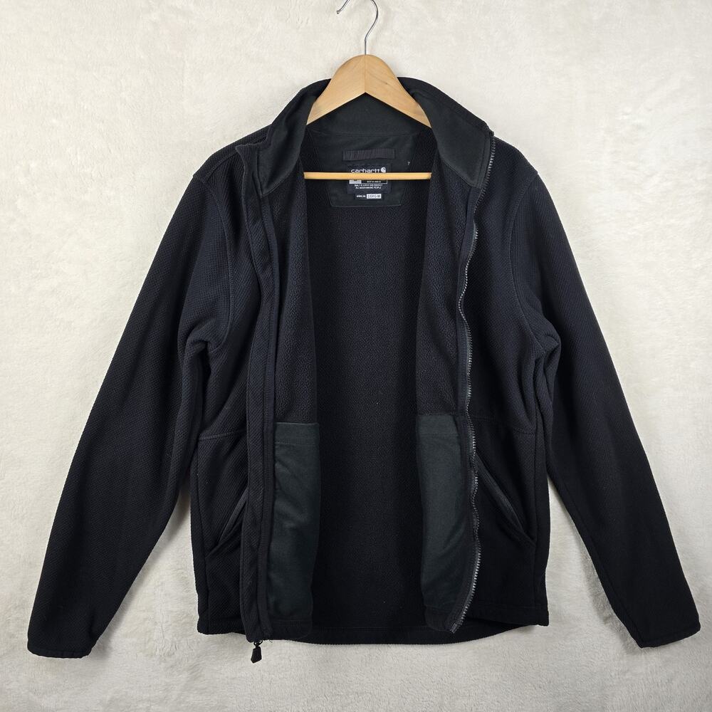 Carhartt Men’s Full Zip Fleece Jacket Sherpa Fleece Black Medium Relaxed Fit - Picture 6 of 13